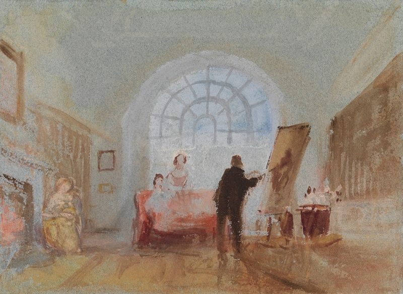 L’Artiste et ses admirateurs, 1827, aquarelle et pigments opaques sur papier, 13,8 x 19 cm, Tate, accepté par la nation dans le cadre du legs Turner 1856 -