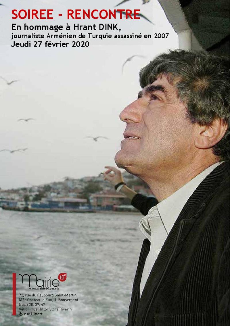 Flyer Invitation hommage à Hrant Dink